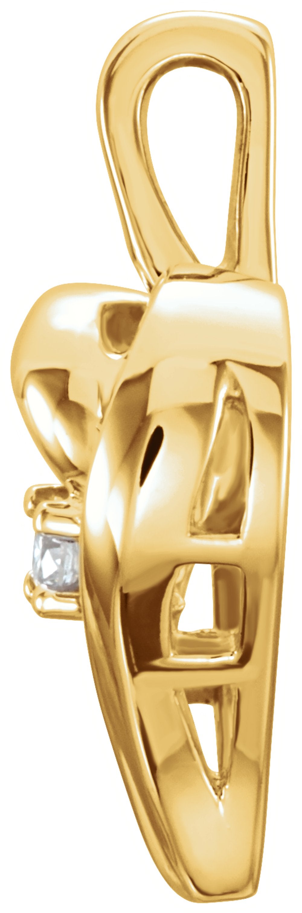 14K Yellow Gold .02 CT Natural Diamond Heart Pendant