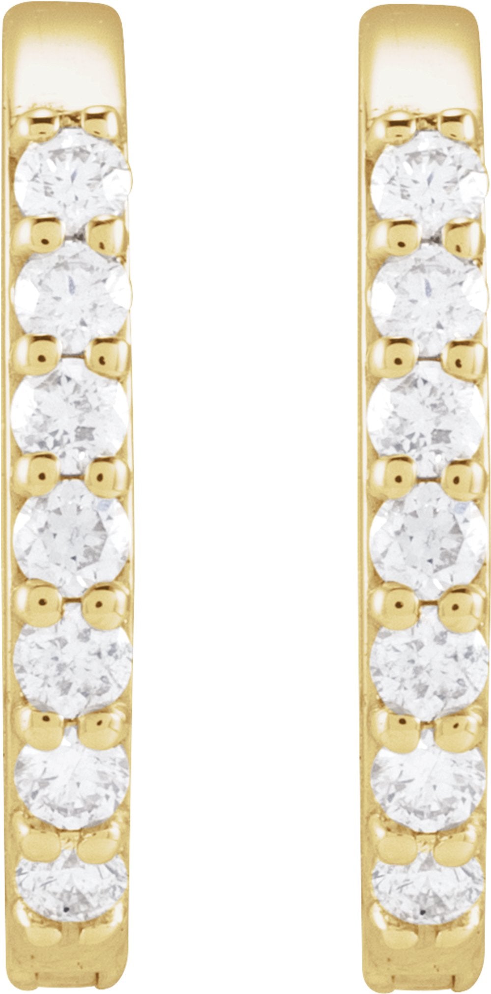 14K Yellow Gold 1/6 CTW Natural Diamond 15 mm Hoop Earrings