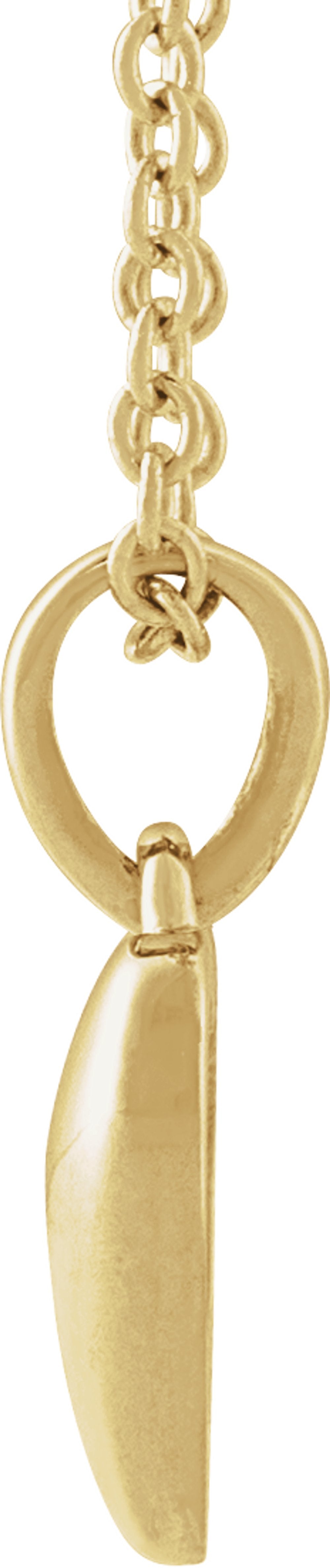 14K Yellow Gold Puffed Heart 16-18" Necklace