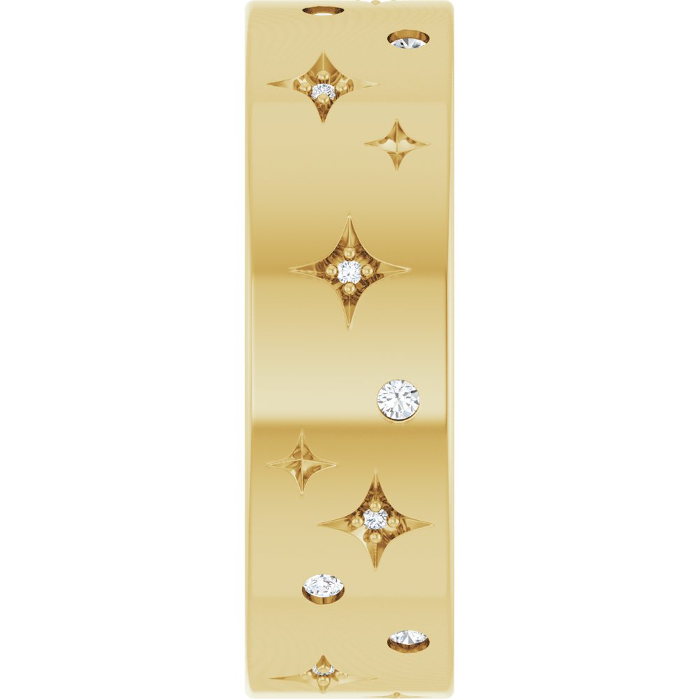 14K Yellow Gold 1/8 CTW Natural Diamond Star Band Size 7