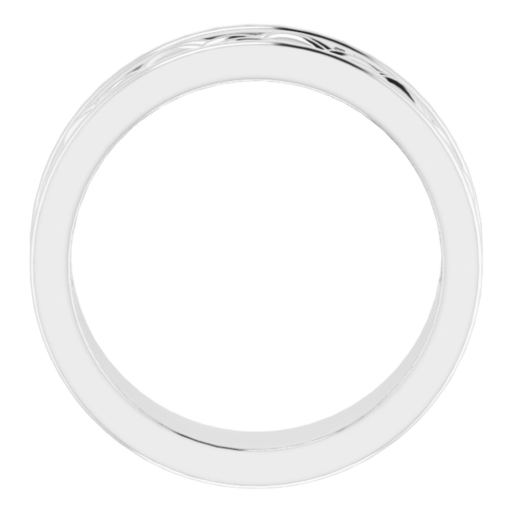 Platinum 4.45 mm Woven-Design Comfort-Fit Flat Band Size 7