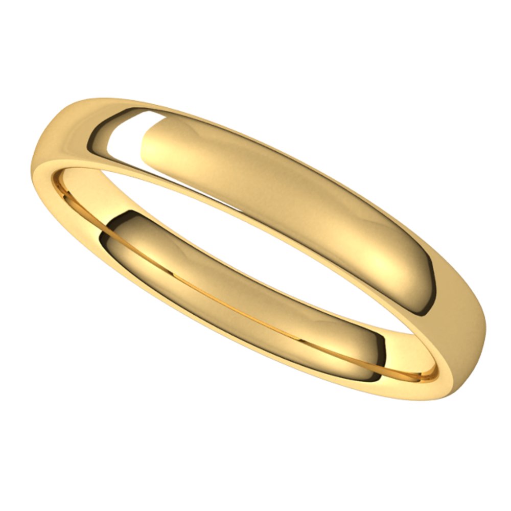 10K Yellow Gold 3.5 mm Comfort-Fit European-Style Band Size 7.5