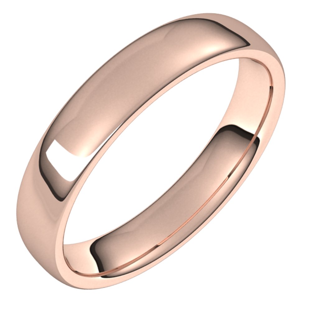 14K Rose Gold 4.5 mm Comfort-Fit European-Style Band Size 10