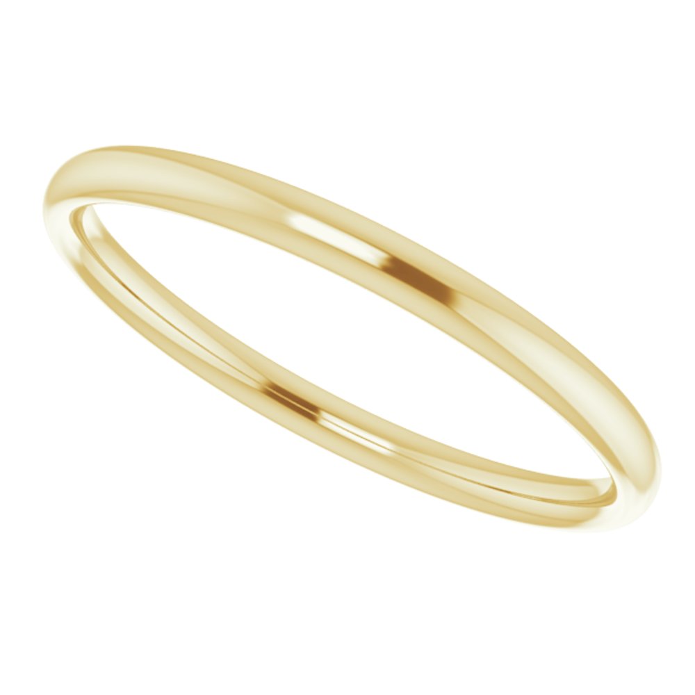 18K Yellow Gold 2 mm Lightweight Comfort-Fit European-Style Band Size 5