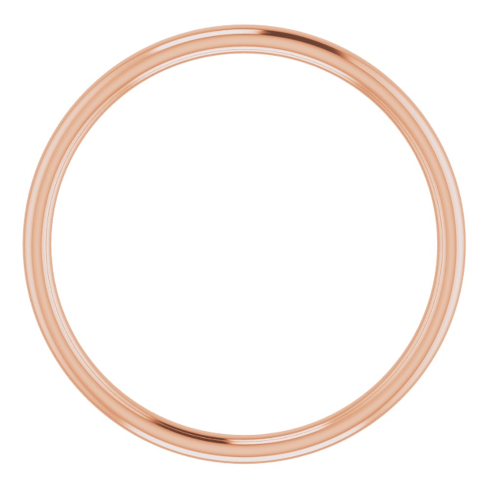 14K Rose Gold 2 mm Lightweight Comfort-Fit European-Style Band Size 7