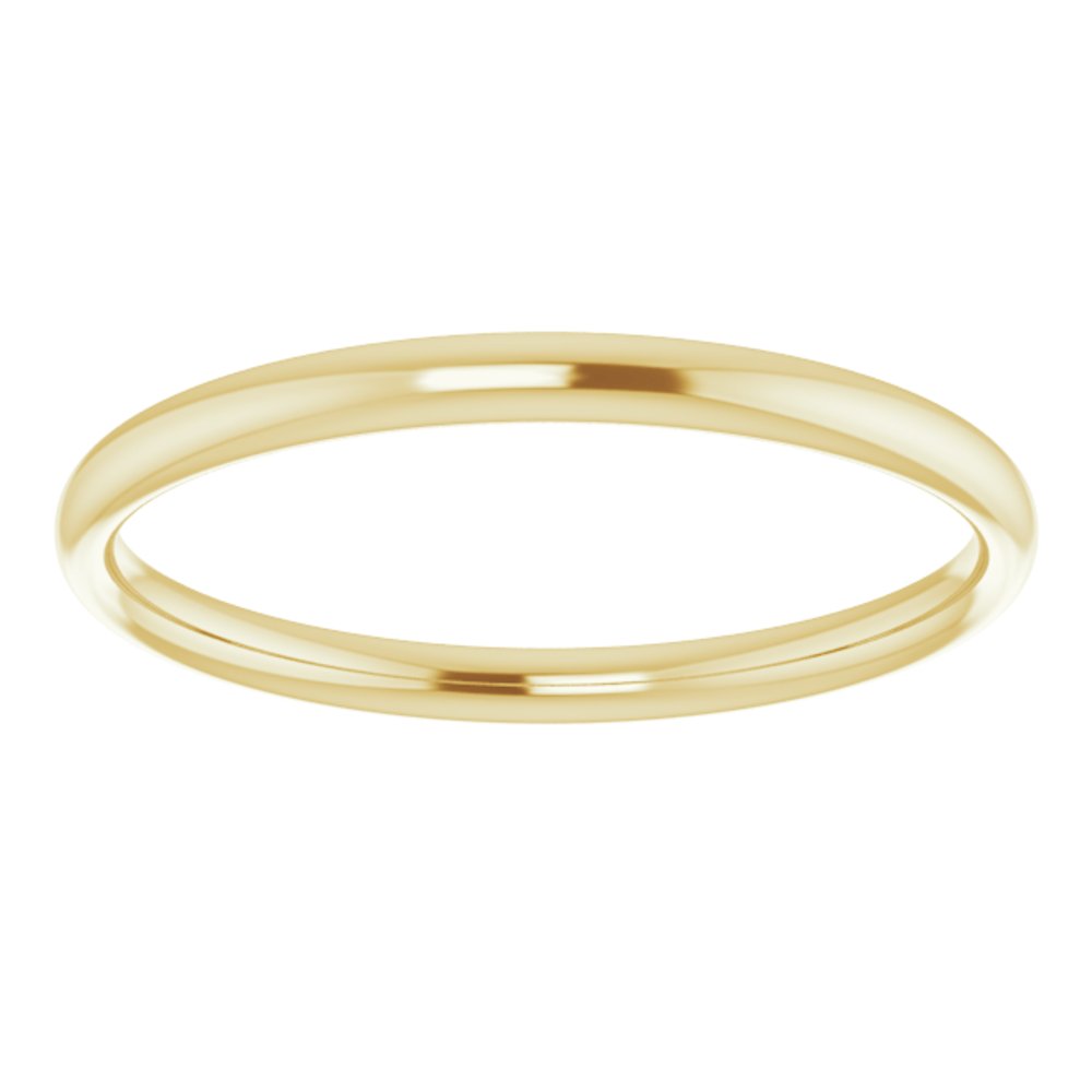 14K Yellow Gold 2 mm Lightweight Comfort-Fit European-Style Band Size 4
