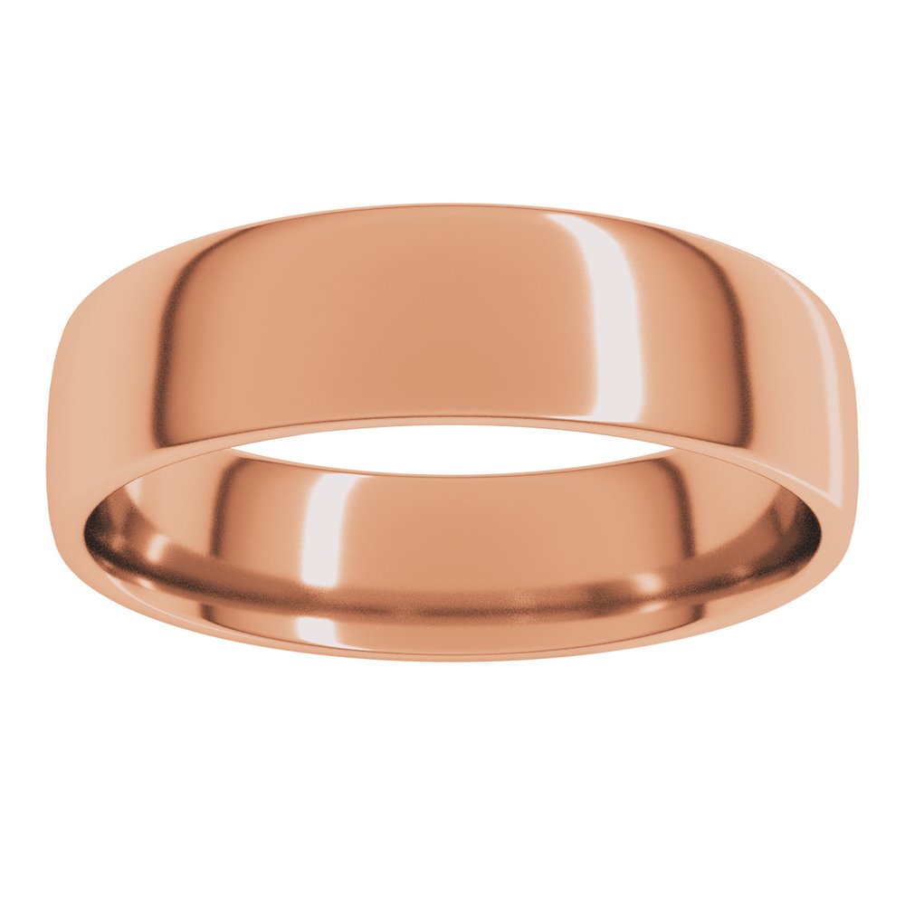14K Rose Gold 6 mm Lightweight Comfort-Fit European-Style Band Size 8