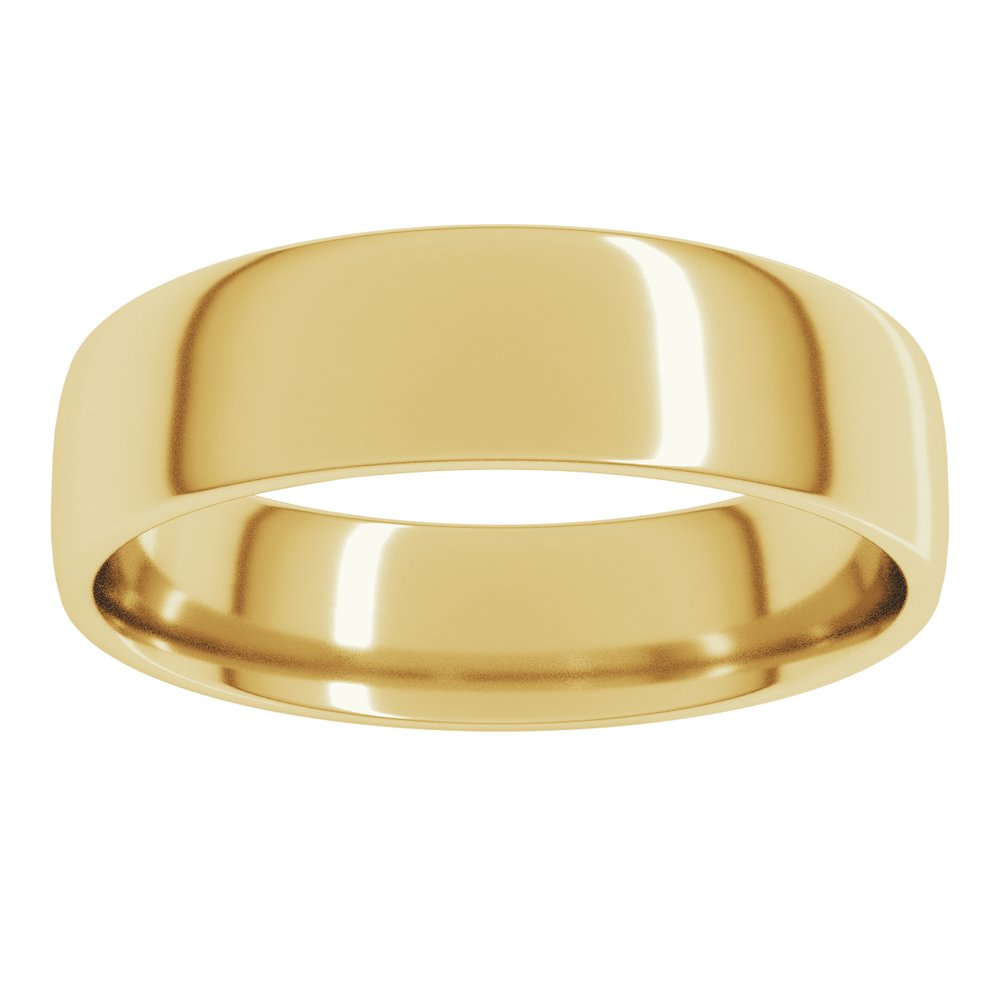 10K Yellow Gold 6 mm Lightweight Comfort-Fit European-Style Band Size 8