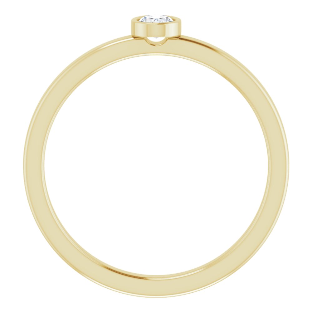 14K Yellow 1/6 CT Natural Diamond Solitaire Bezel-Set Ring