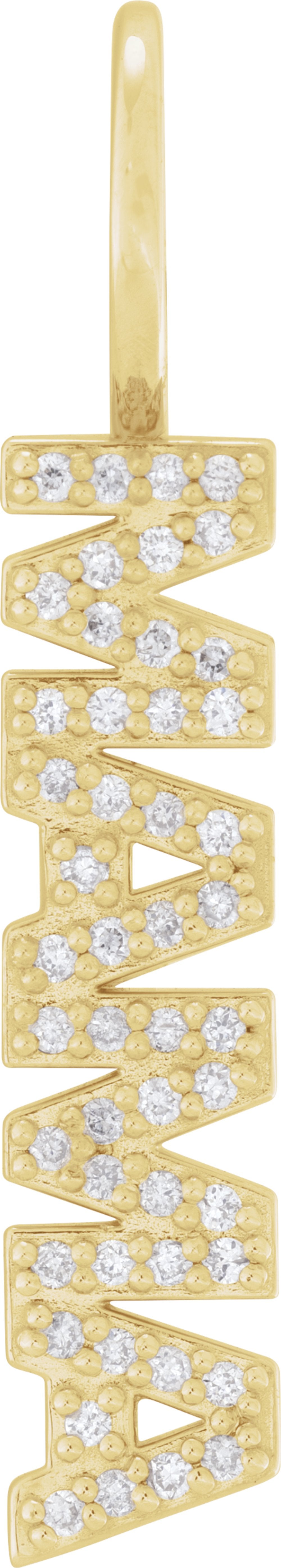 14K Yellow Gold 1/10 CTW Natural Diamond Mama Charm/Pendant