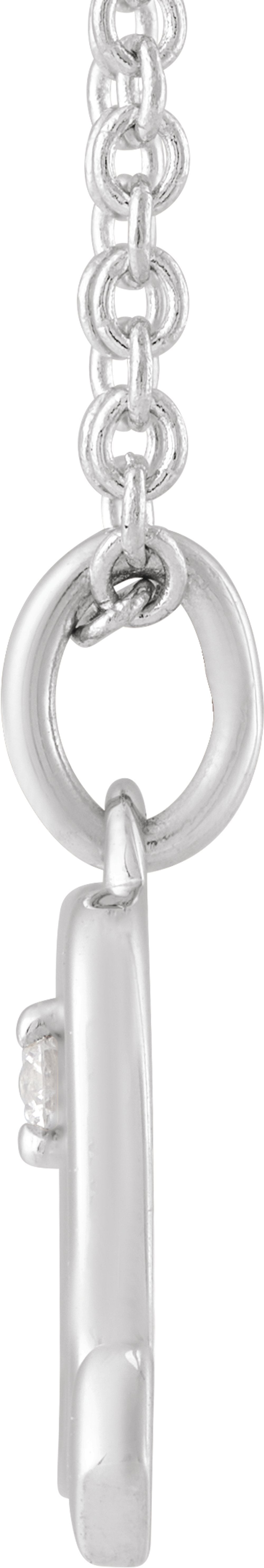 14K White Gold .015 CT Natural Diamond Scorpio Zodiac 16-18" Necklace