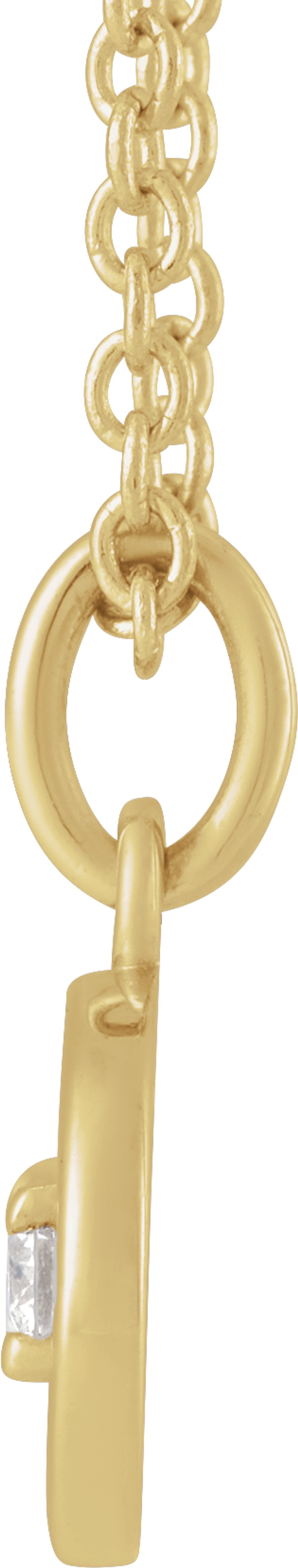 14K Yellow Gold .03 CTW Natural Diamond Cancer Zodiac 16-18" Necklace