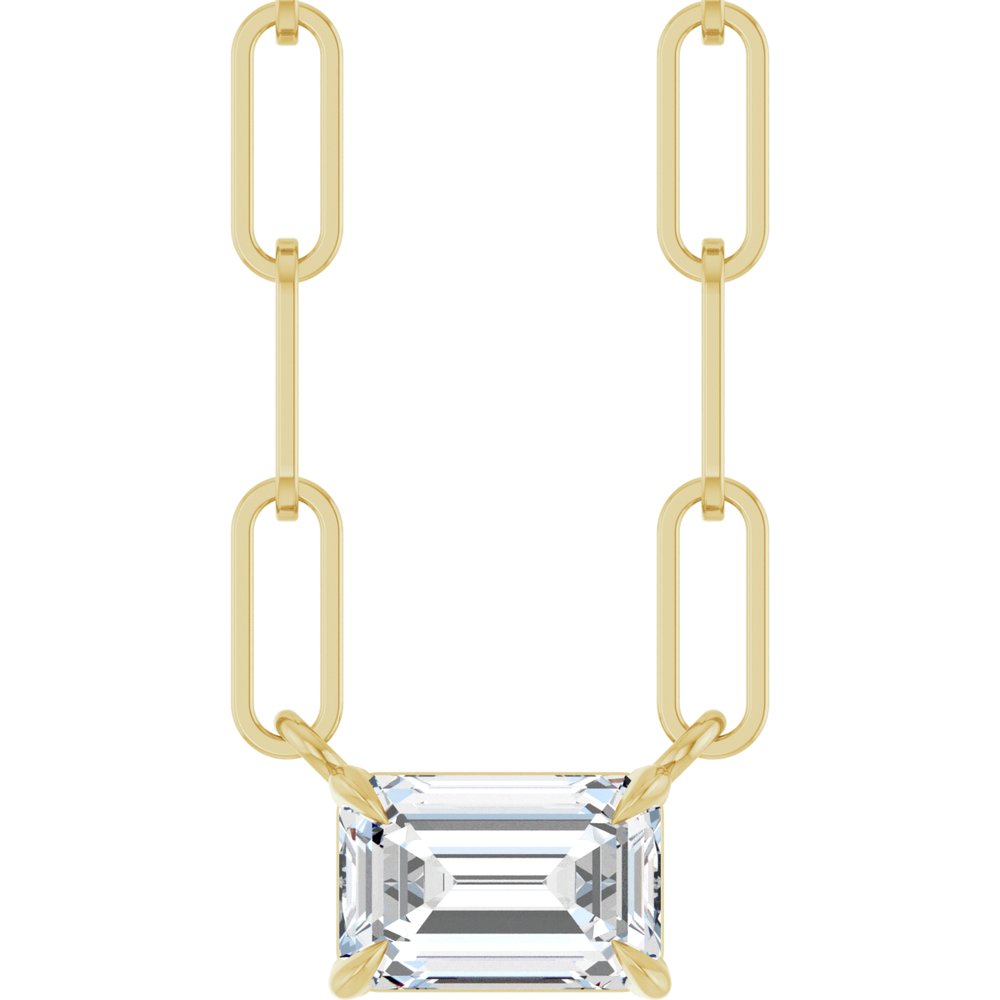 14K Yellow 5/8 CT Lab-Grown Diamond Solitaire 18" Necklace