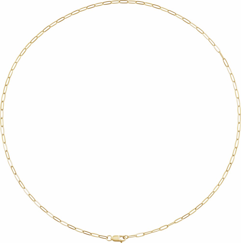 10K Yellow Gold 2.1 mm Paperclip-Style 20" Chain