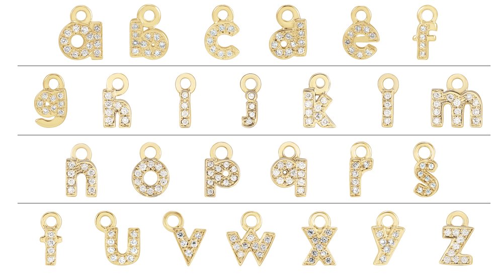 14K White Petite Pavé™ .025 CTW Natural Diamond Initial O Dangle