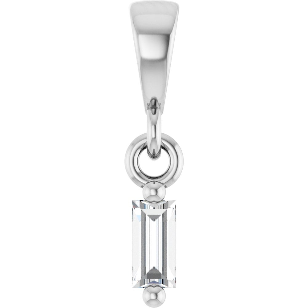 14K White Gold .06 CTW Natural Diamond Solitaire Pendant