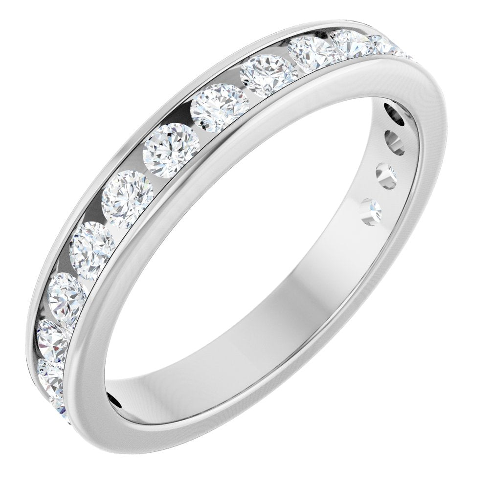 14K White Gold 3/4 CTW Lab-Grown Diamond Anniversary Band Size 7