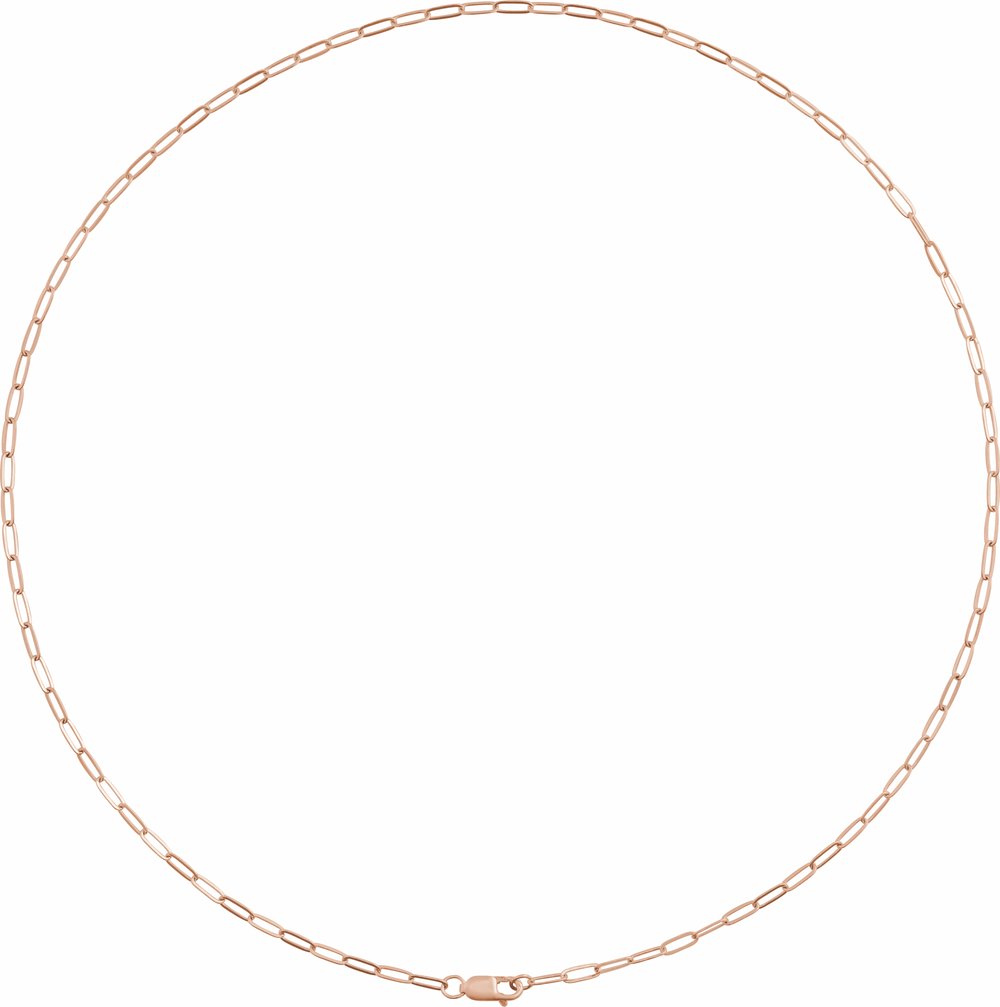 10K Rose Gold 2.1 mm Paperclip-Style 20" Chain