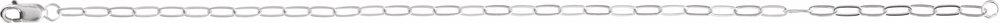 10K White Gold 2.1 mm Paperclip-Style 7" Chain