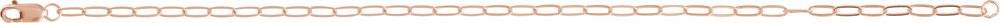 10K Rose Gold 2.1 mm Paperclip-Style 7" Chain