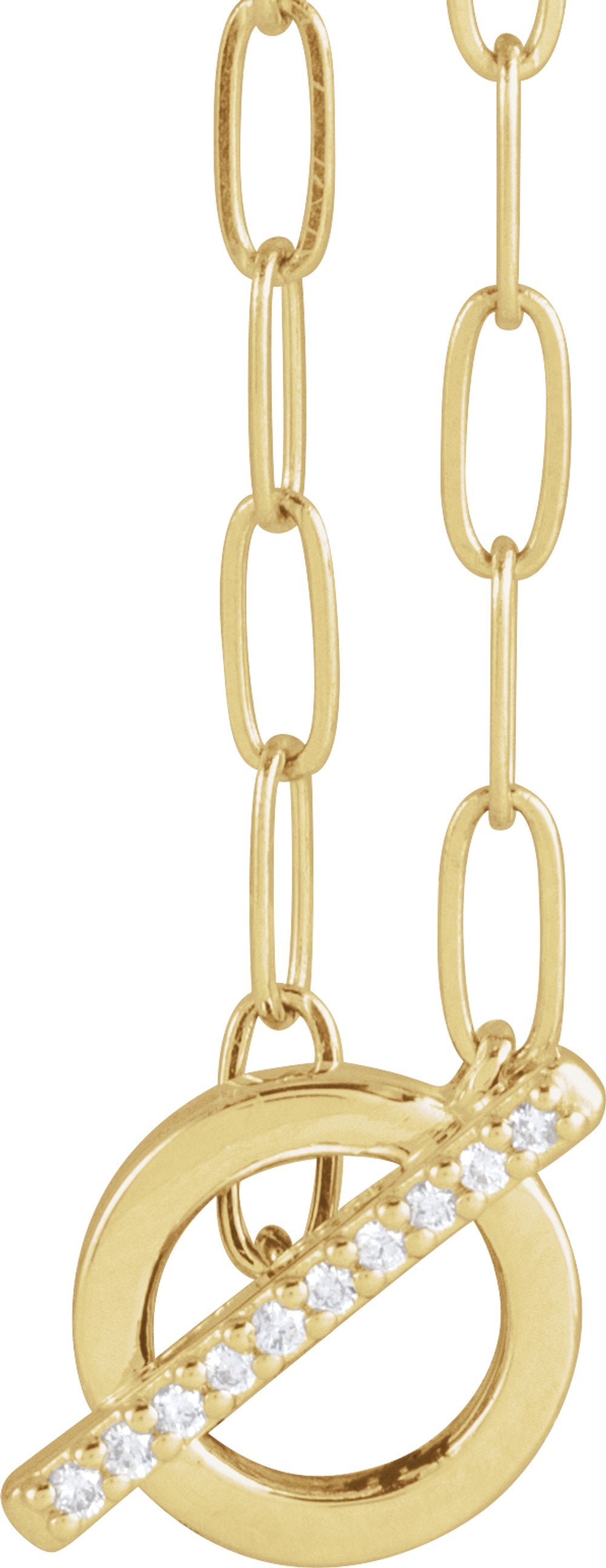 14K Yellow Gold .04 CTW Natural Diamond Toggle 16" Necklace