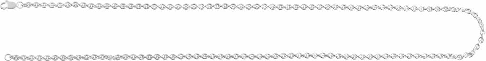 Sterling Silver 2.8 mm Cable 18" Chain