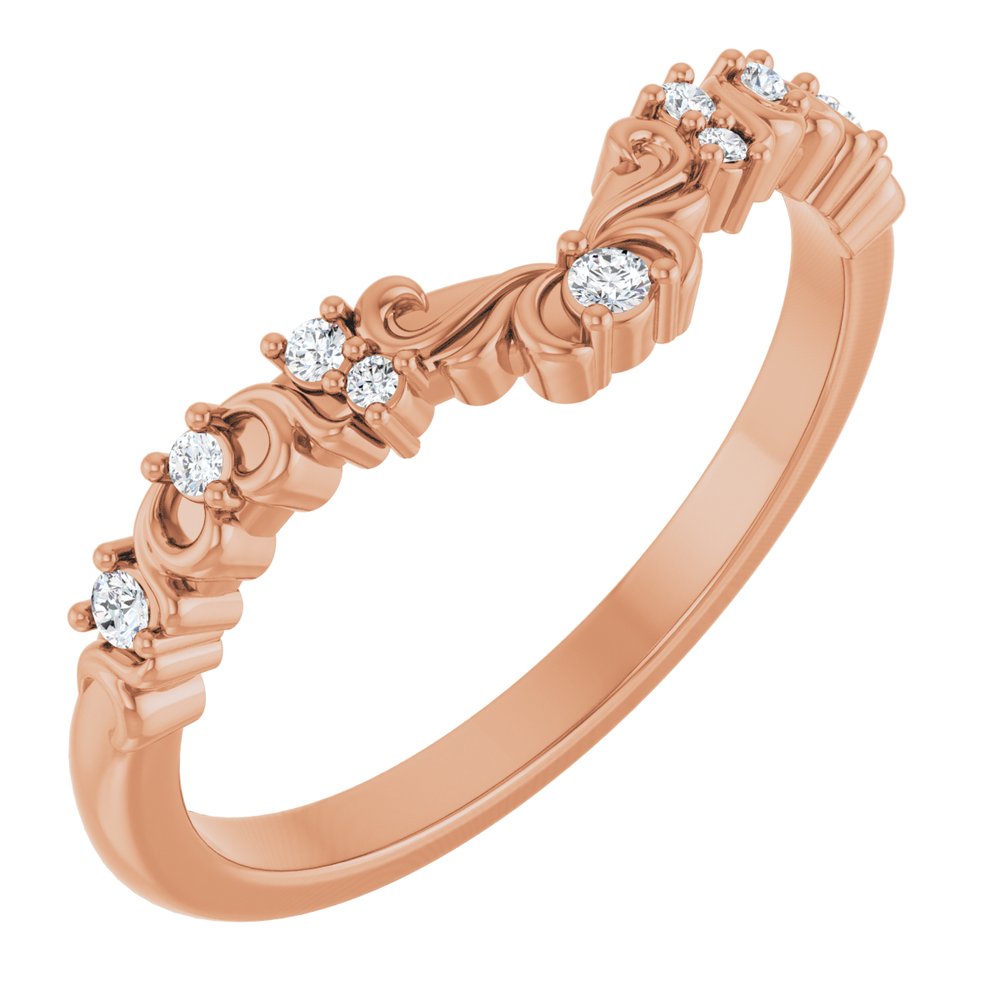 14K Rose Gold .07 CTW Natural Diamond Contour Band