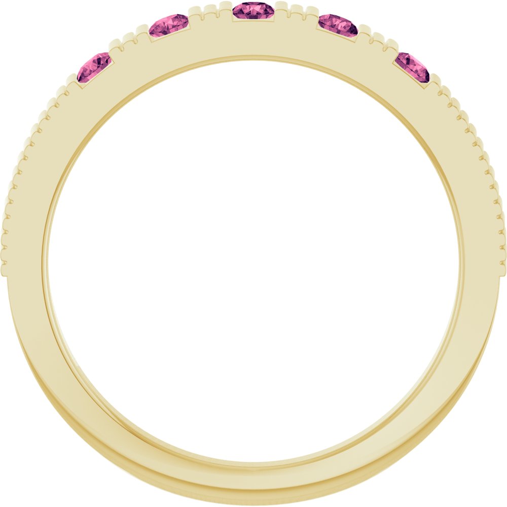 14K Yellow Gold Natural Pink Tourmaline Stackable Ring