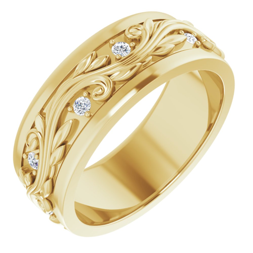 14K Yellow Gold 1/4 CTW Natural Diamond Band Size 9.5