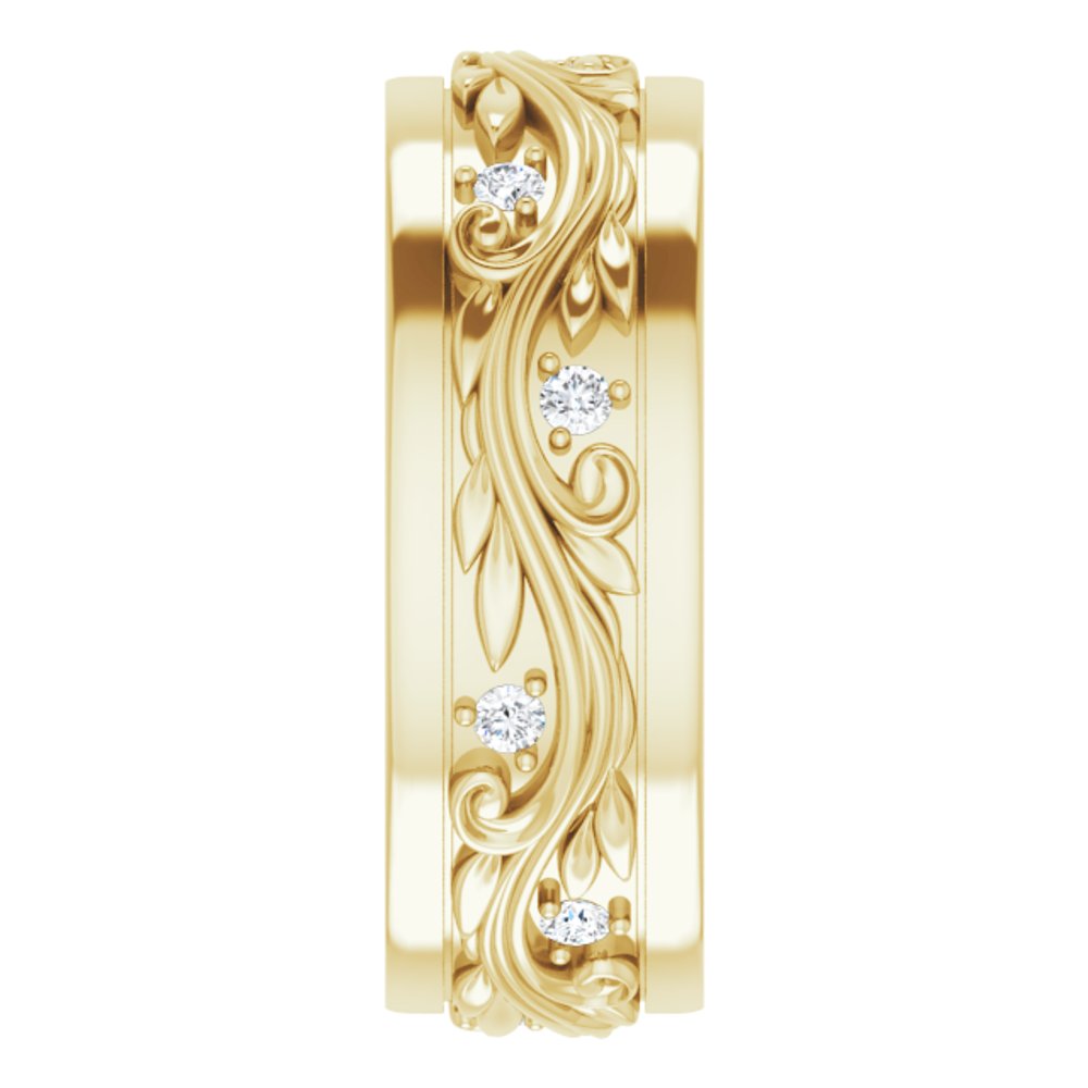 14K Yellow Gold 1/4 CTW Natural Diamond Band Size 9.5