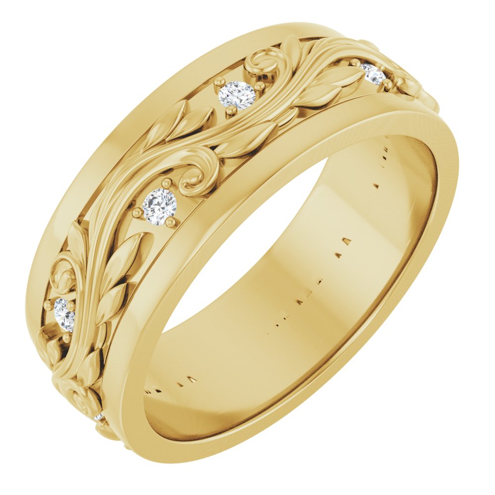 14K Yellow Gold 1/4 CTW Natural Diamond Band Size 10