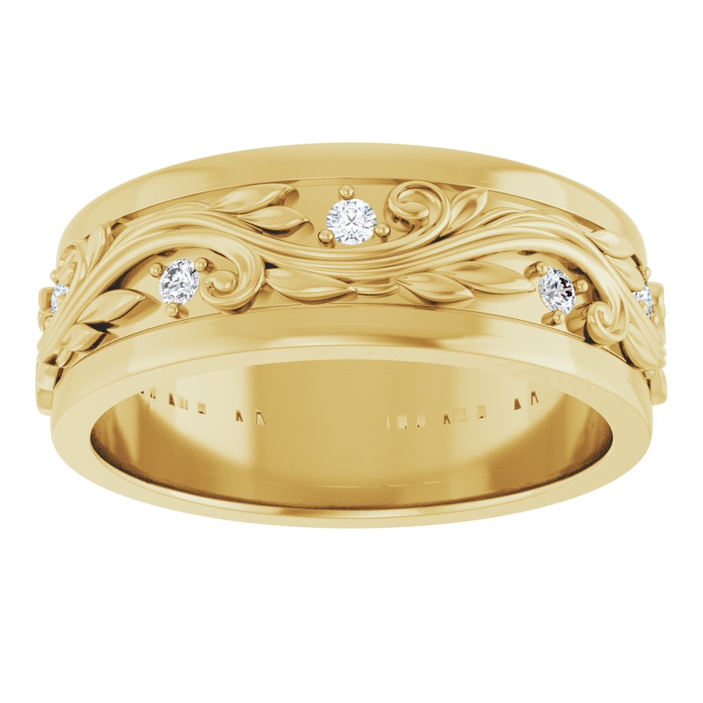 14K Yellow Gold 1/4 CTW Natural Diamond Band Size 10