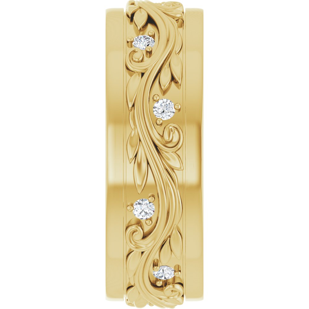 14K Yellow Gold 1/4 CTW Natural Diamond Band Size 10