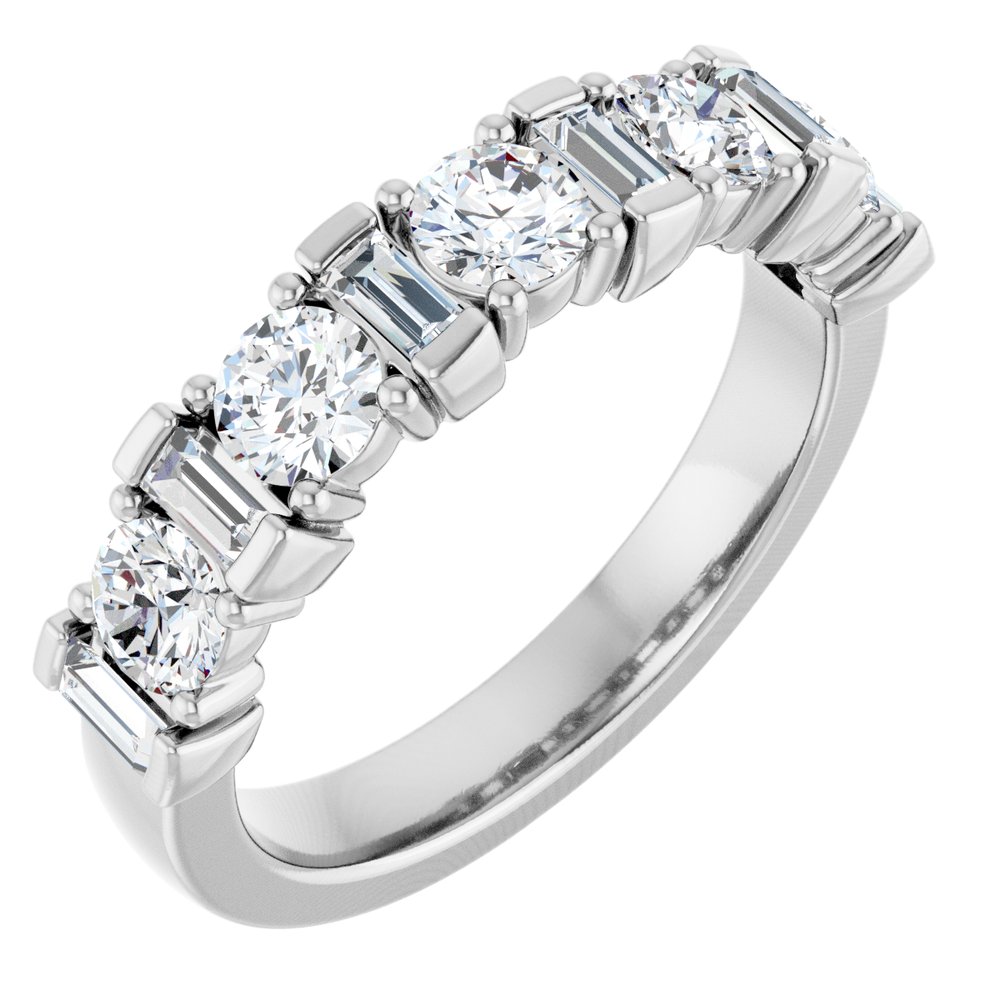 14K White Gold 1 1/8 CTW Natural Diamond Anniversary Band