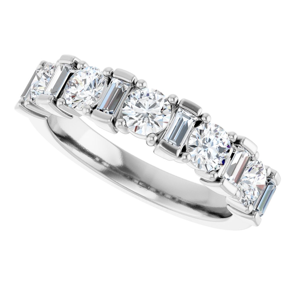 14K White Gold 1 1/8 CTW Natural Diamond Anniversary Band