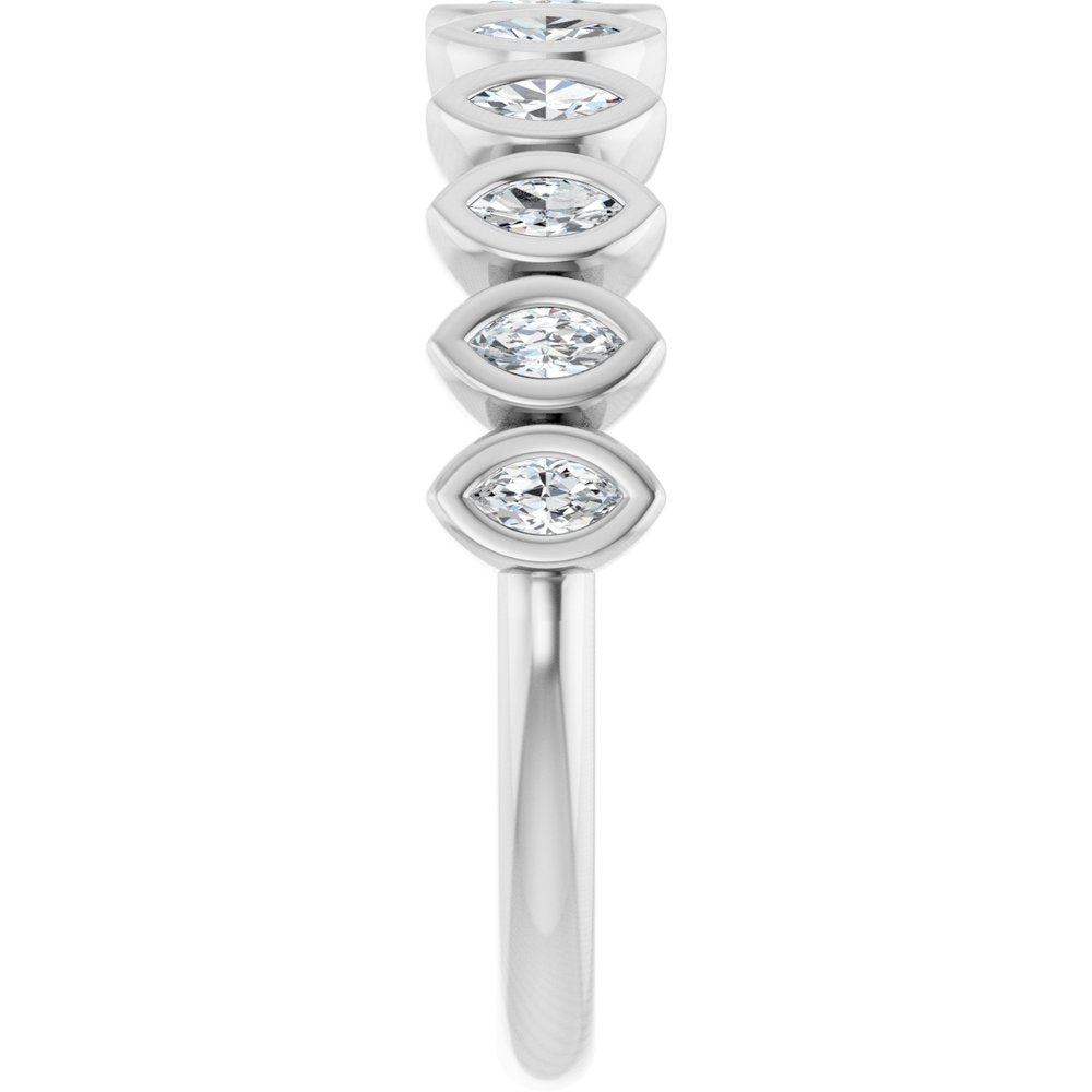 14K White Gold 3/8 CTW Natural Diamond Anniversary Band