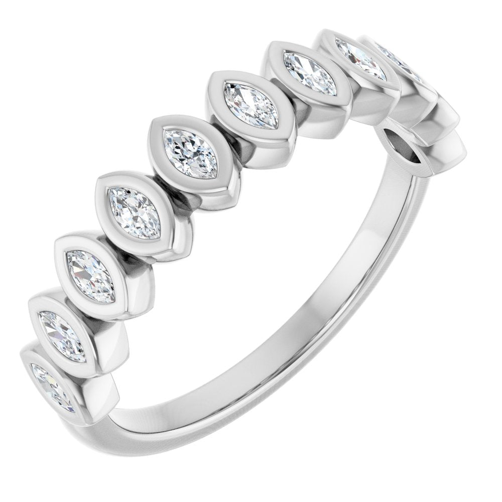 14K White Gold 3/8 CTW Natural Diamond Anniversary Band