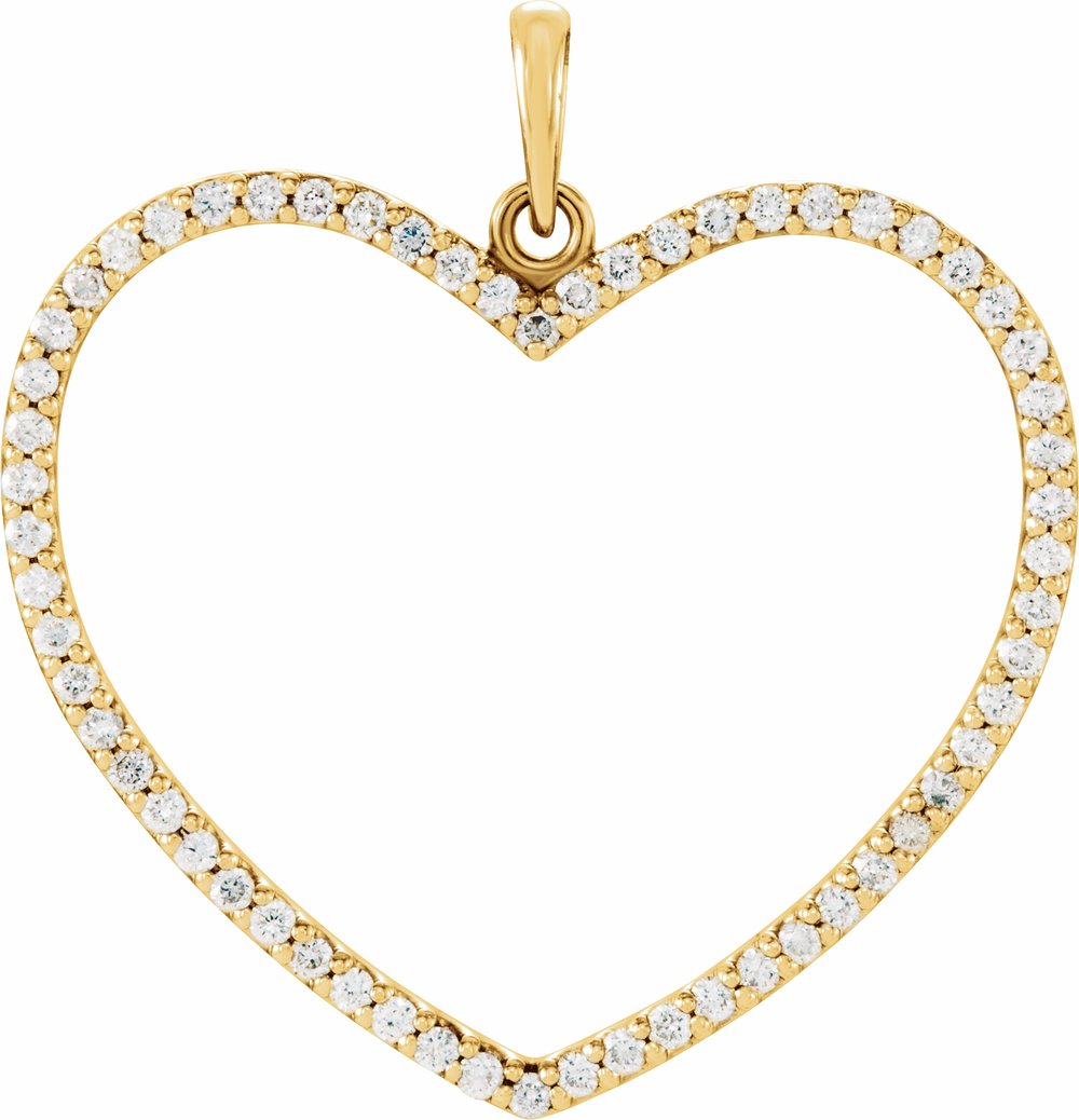 14K Yellow Gold 3/8 CTW Natural Diamond Heart Pendant
