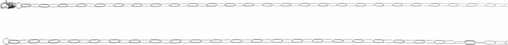 10K White Gold 2.1 mm Paperclip-Style 20" Chain