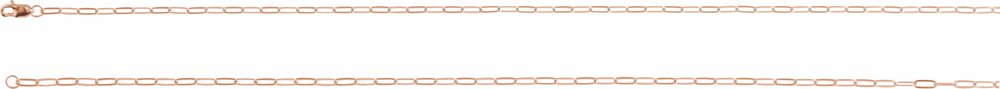 10K Rose Gold 2.1 mm Paperclip-Style 24" Chain