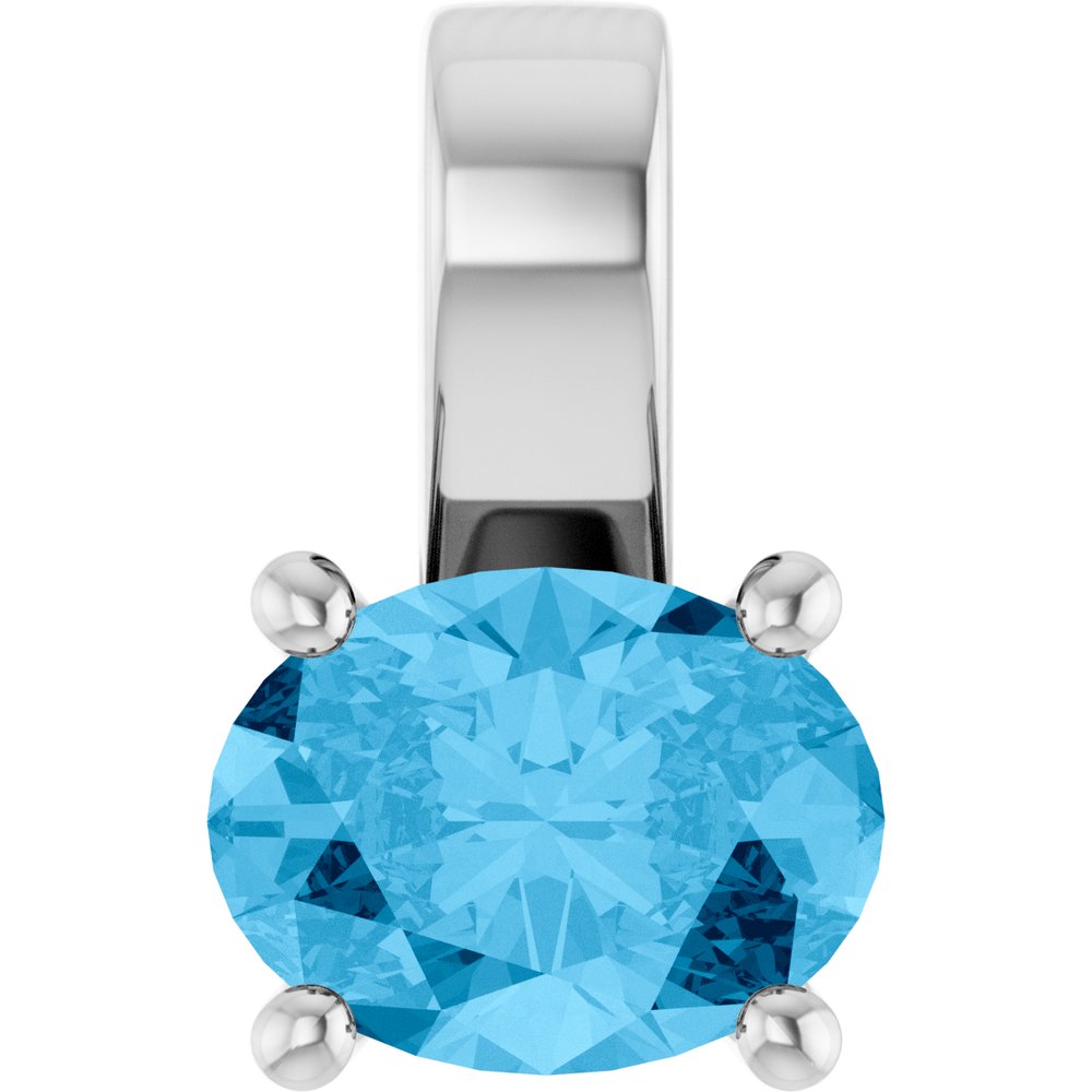 Sterling Silver Natural Swiss Blue Topaz Charm/Pendant