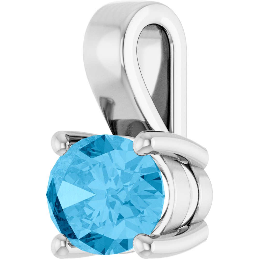 Sterling Silver Natural Swiss Blue Topaz Charm/Pendant