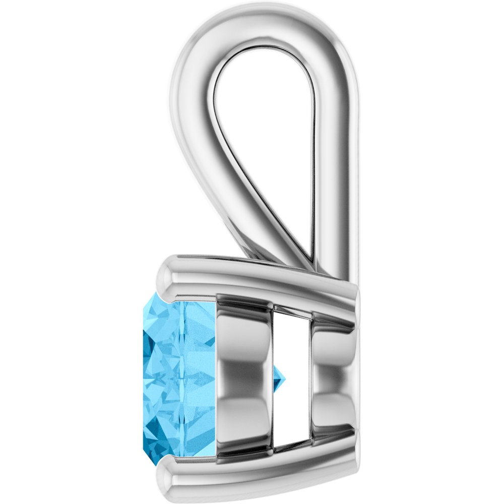 Sterling Silver Natural Swiss Blue Topaz Charm/Pendant