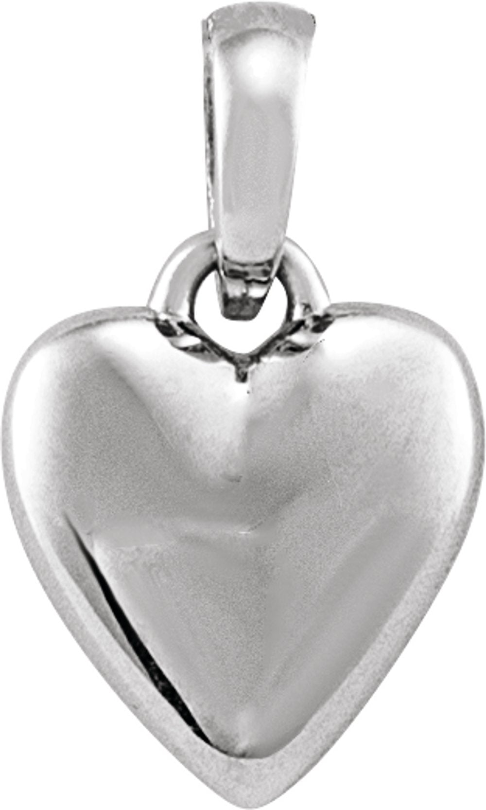 14K White Gold Puffed Heart Pendant
