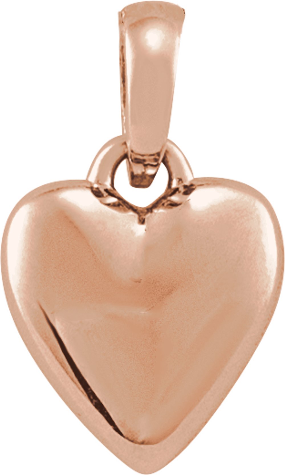 14K Rose Puffed Heart Pendant