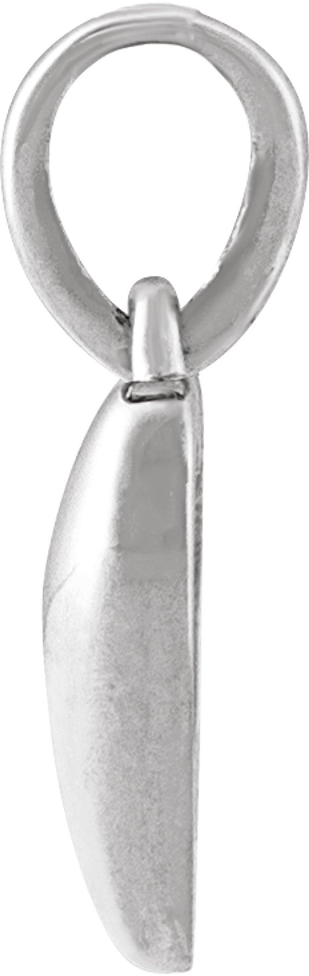 14K White Puffed Heart Pendant