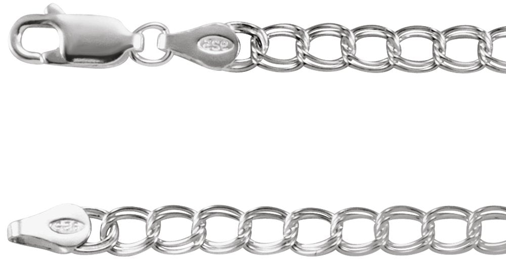 Sterling Silver 4 mm Double Link Curb 7" Chain