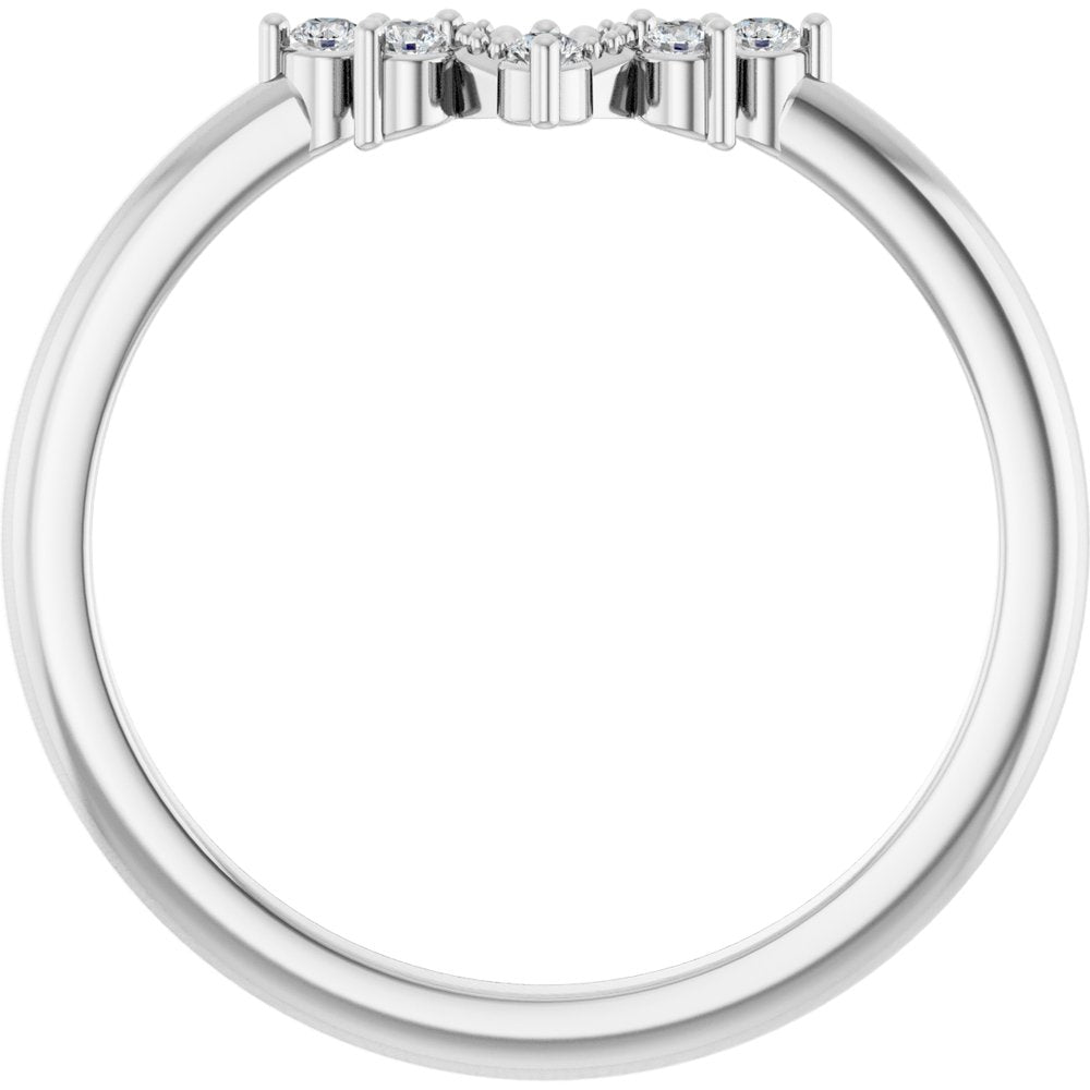 14K White Gold Round 1.5mm .07 CTW Natural Diamond Accented Contour Band