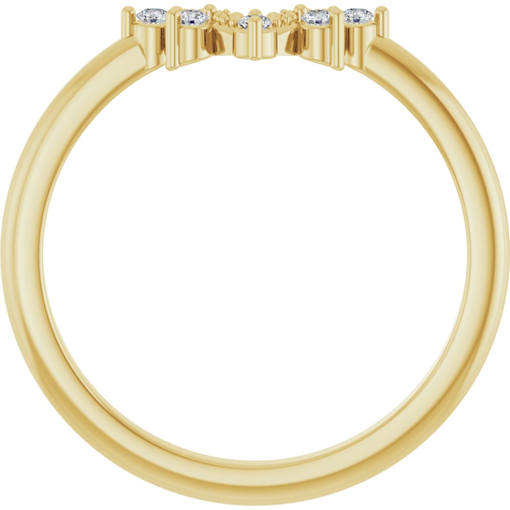 14K Yellow Gold Round 1.5mm .07 CTW Natural Diamond Accented Contour Band