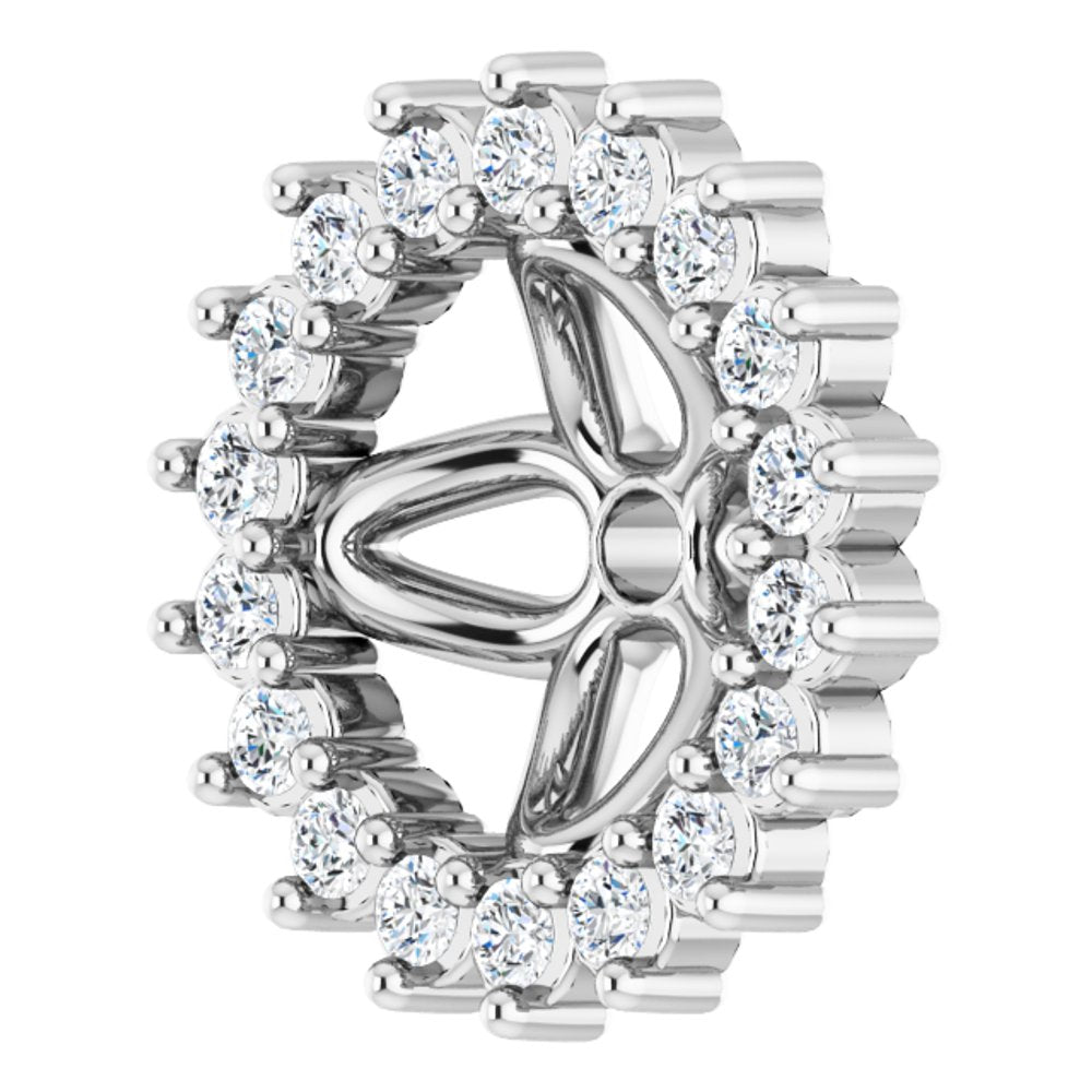 14K White Gold 1/8 CTW Natural Diamond Earring Jackets